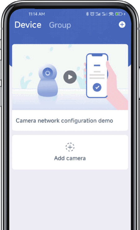 Geräte-Bildschirm der kittyhok-App mit der Schaltfläche „Kamera hinzufügen“