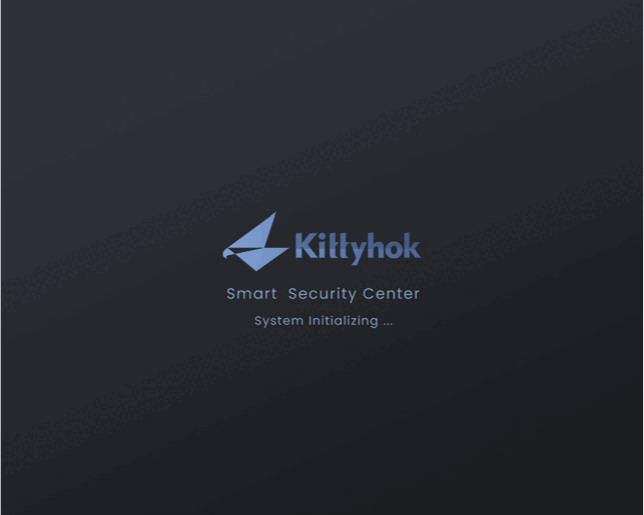 Startbildschirm des Kittyhok Smart Security Center