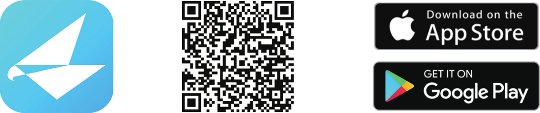 kittyhok App 图标、安装二维码，以及 App Store 和 Google Play 下载徽标