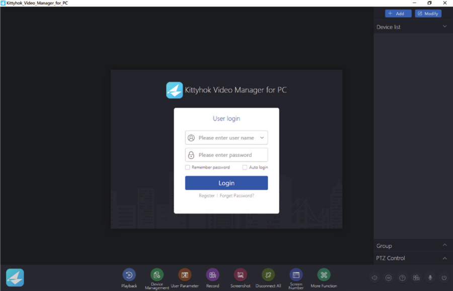 桌面端 Kittyhok CMS 登录界面