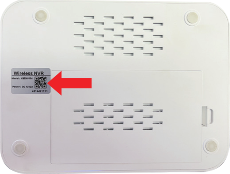 NVR 机身上的二维码标签