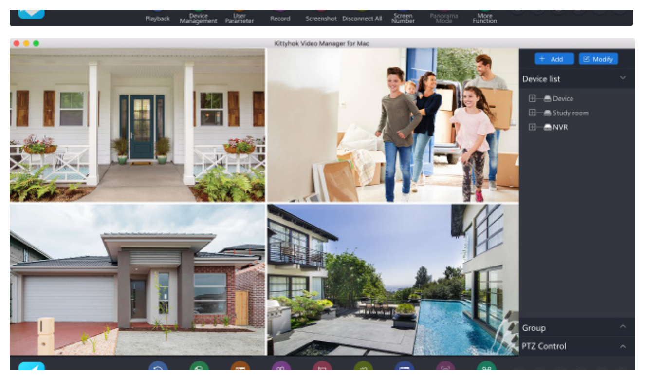 Software CMS pro Mac zobrazující více kamer