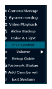 右クリックのドロップダウンメニューにある PTZ Control オプション